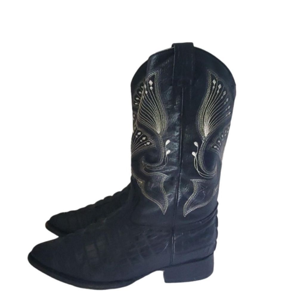 VTG, BOOTE OLD CORRAL COWBOY LEATHER ORIGINAL EMBROIDERY BOOTS Sz MX 27 US 8-8.5